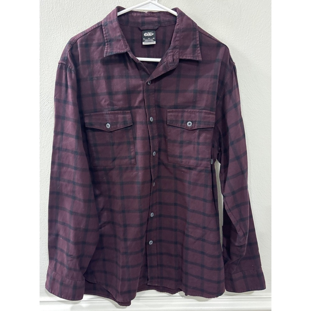 Nike 6.0 Plaid Button Up Shirt Mens XL Burgundy Black Skate Flannel Long Sleeve